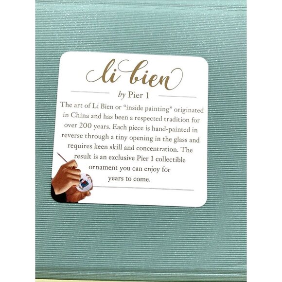 Pier 1 Le Bien Christmas Ornament Glass Snowman Santa 4" Reversed Painted 2019 - Picture 8 of 8